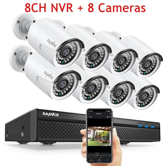 Audio + Video Surveillance Camera Security System 4/6/8pcs