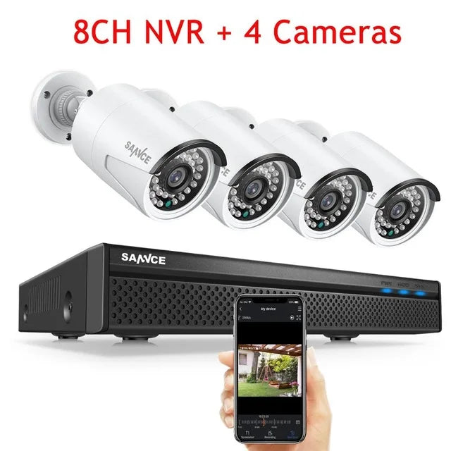 Audio + Video Surveillance Camera Security System 4/6/8pcs