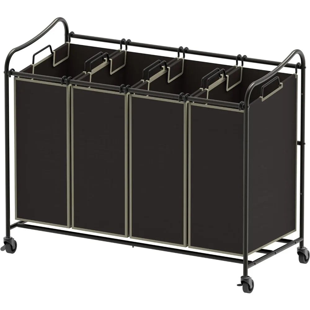 4-Bag Heavy Duty Laundry Sorter with Wheels