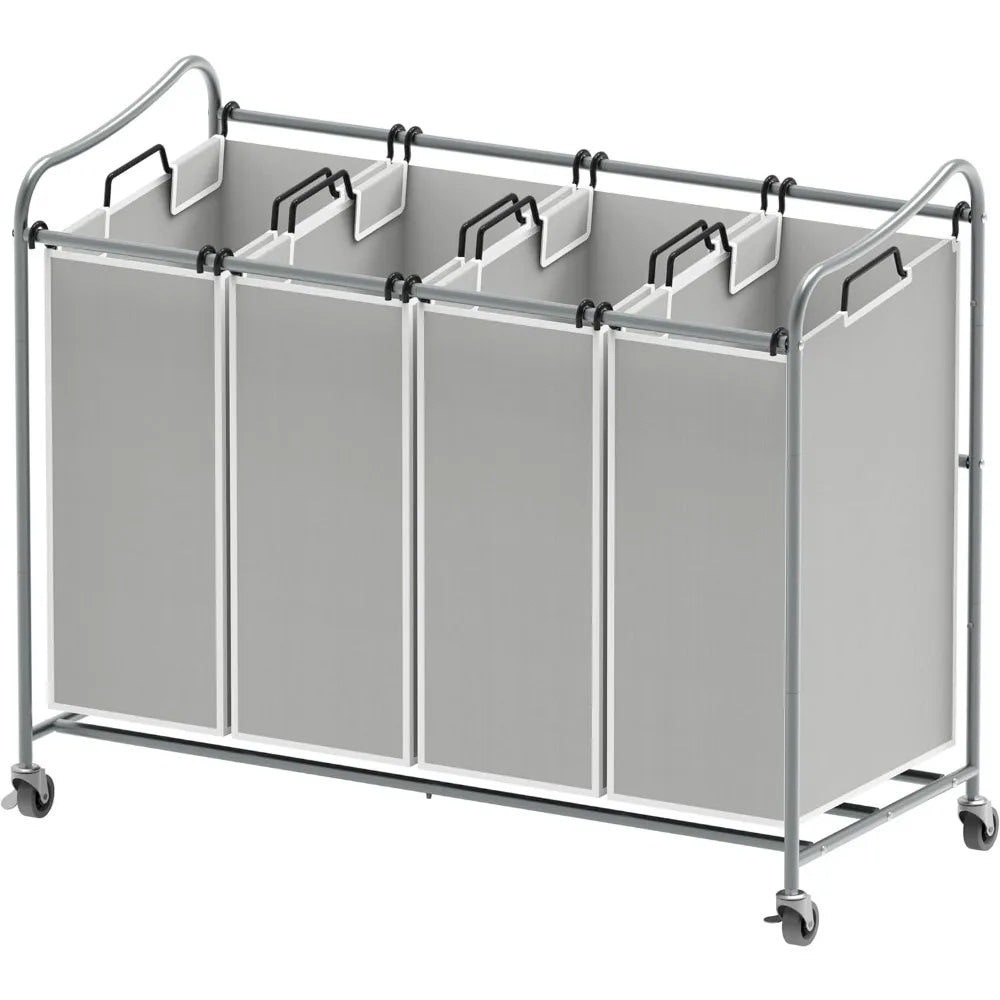 4-Bag Heavy Duty Laundry Sorter with Wheels