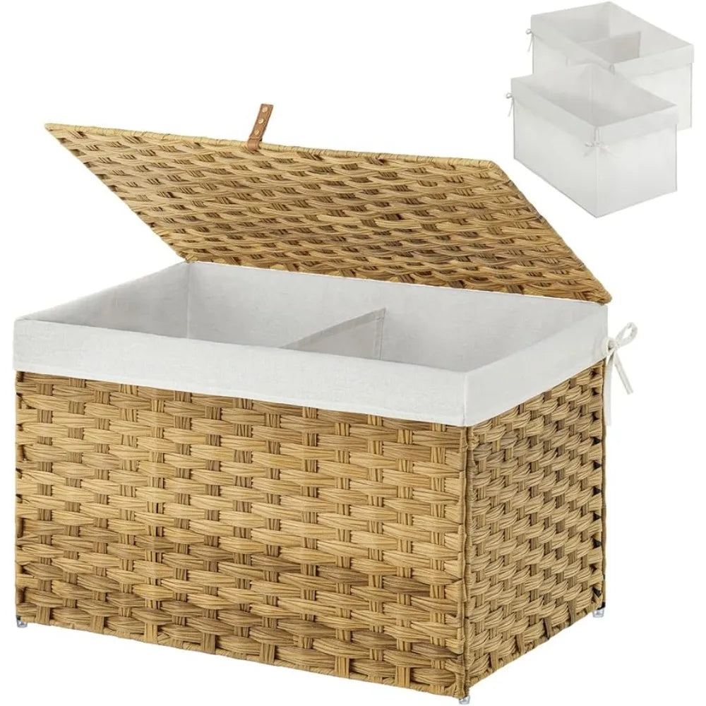 Large Storage Basket with Lid & Cotton Liner