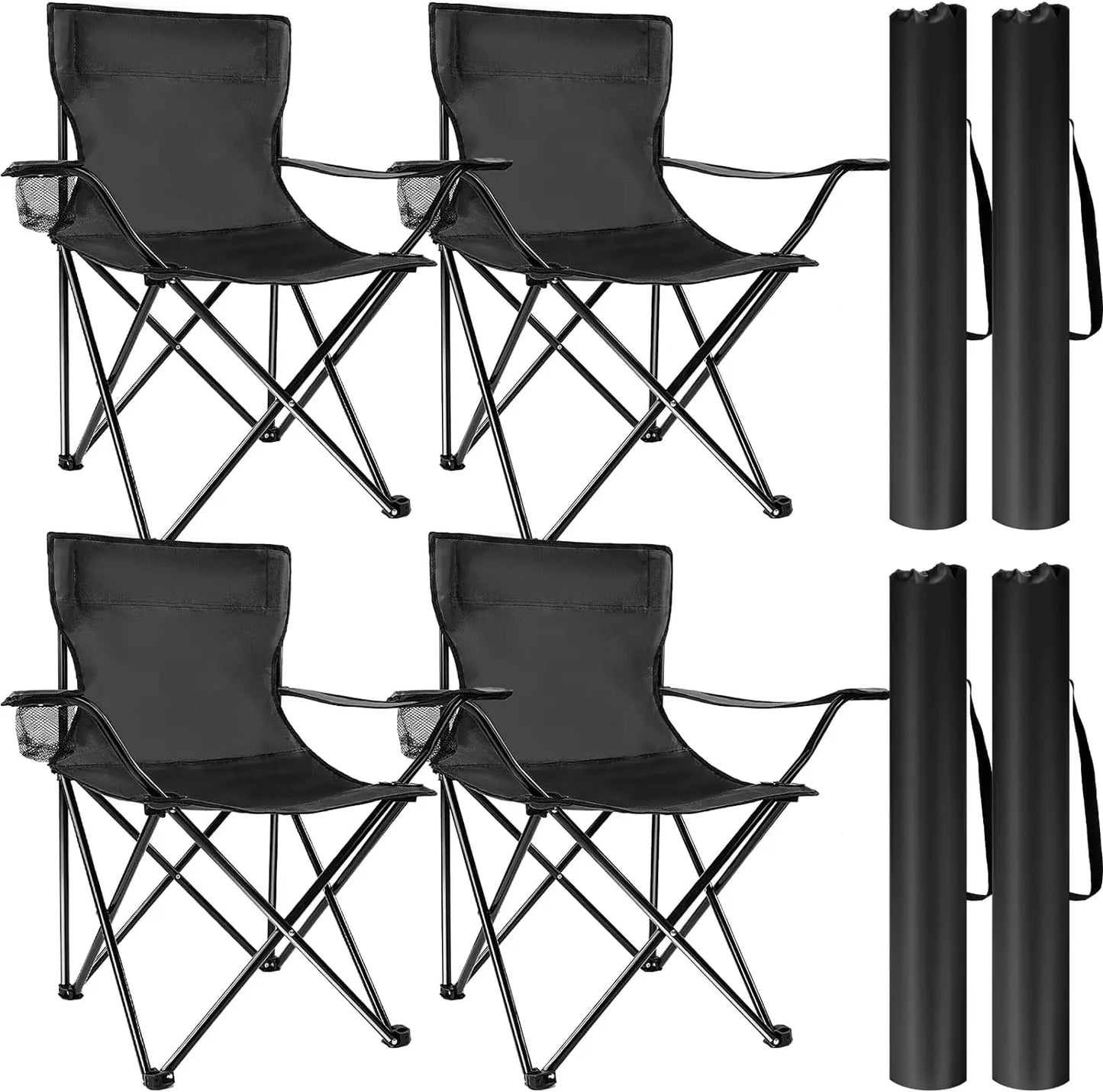 Folding Camping, Lawn, Beach Chairs, 4 Pack