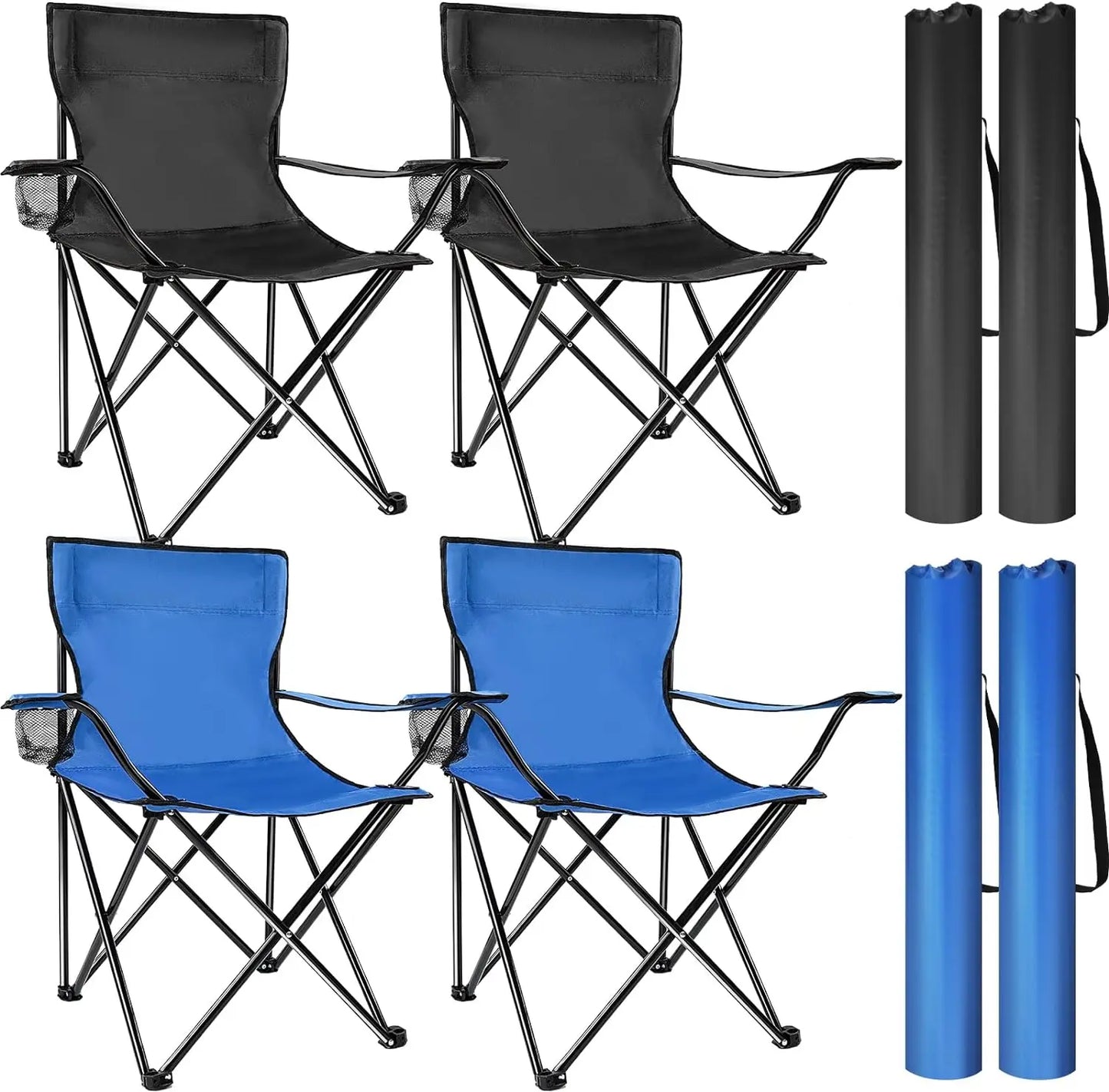 Folding Camping, Lawn, Beach Chairs, 4 Pack