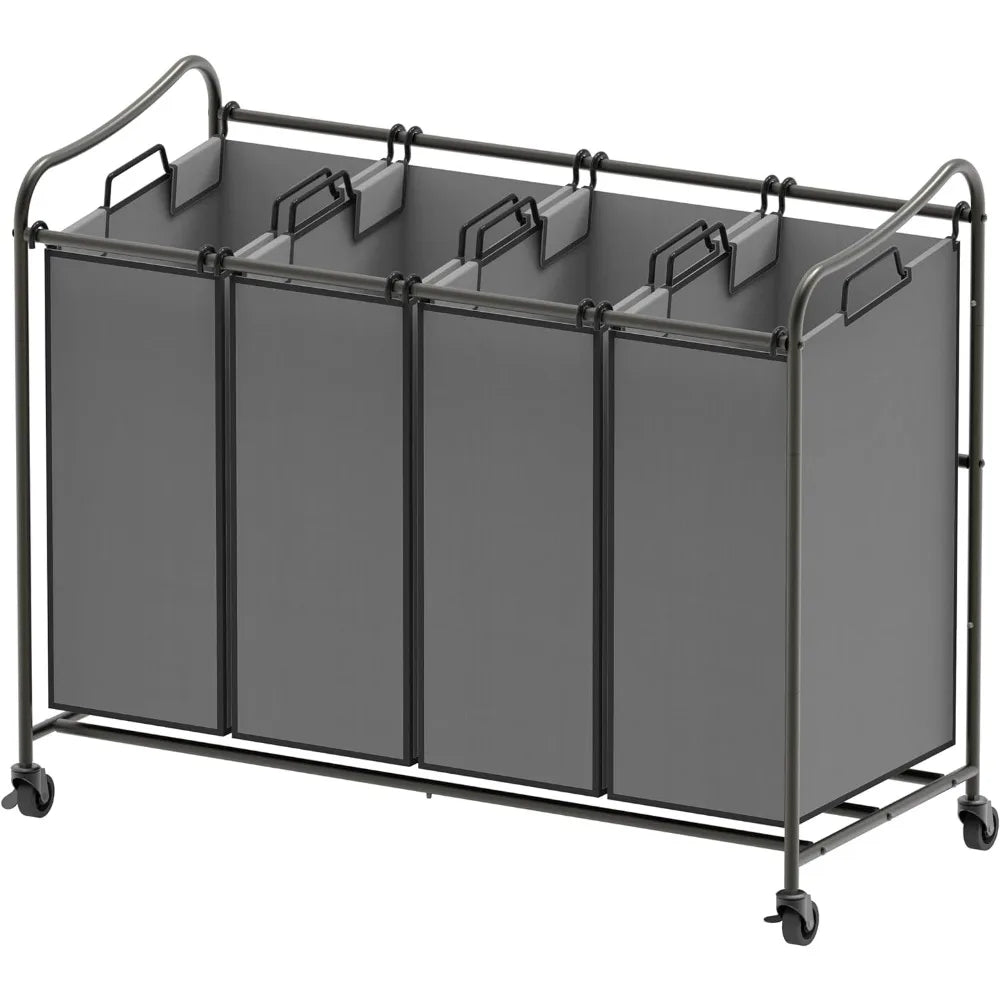 4-Bag Heavy Duty Laundry Sorter with Wheels