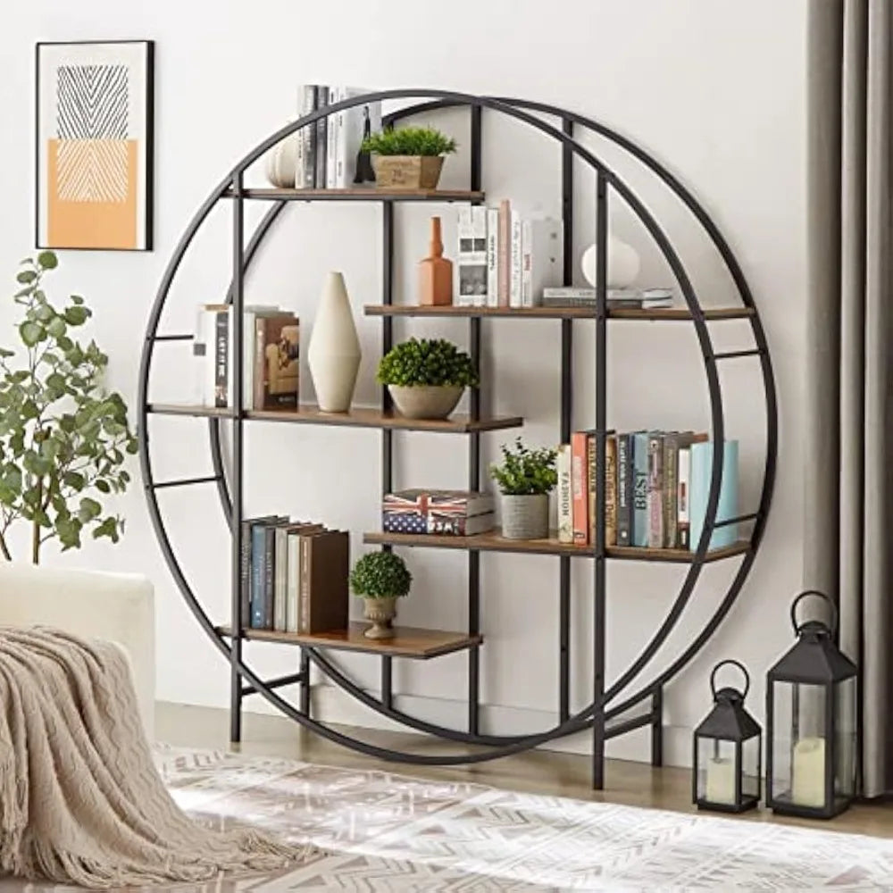 5-Tier Round Open Etagere Plant Stand/Book Shelf