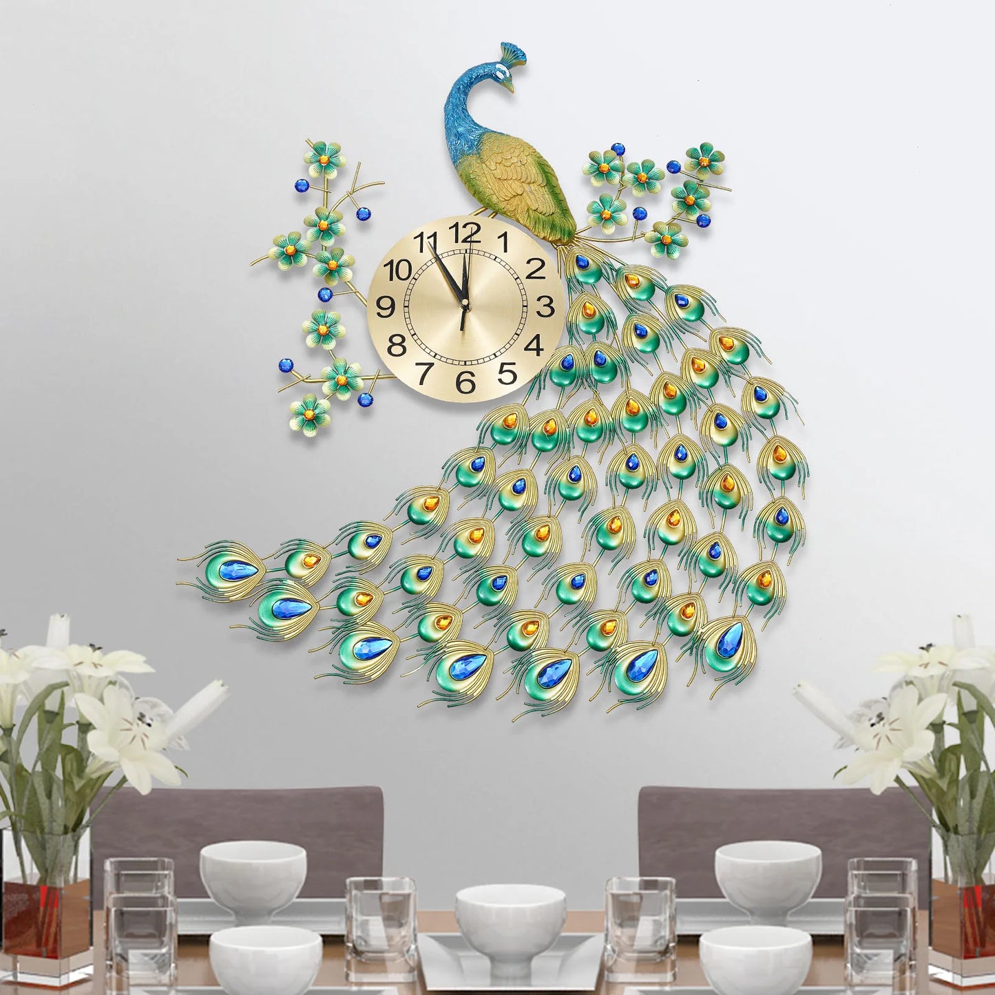 Exquisite Retro Peacock Wall Clock