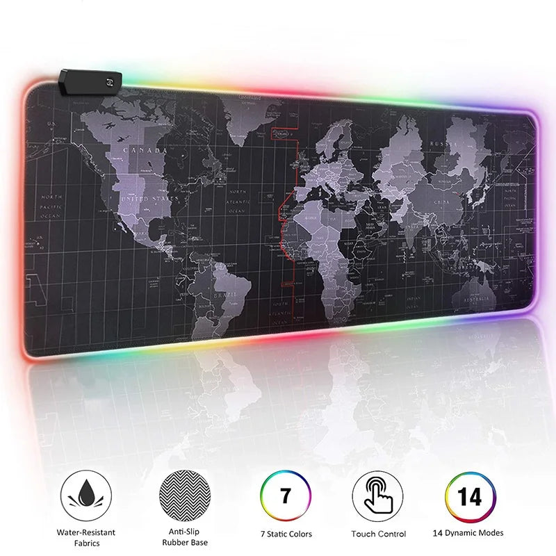 RGB Gaming Mouse Pad LED Computer Mat with Backlight