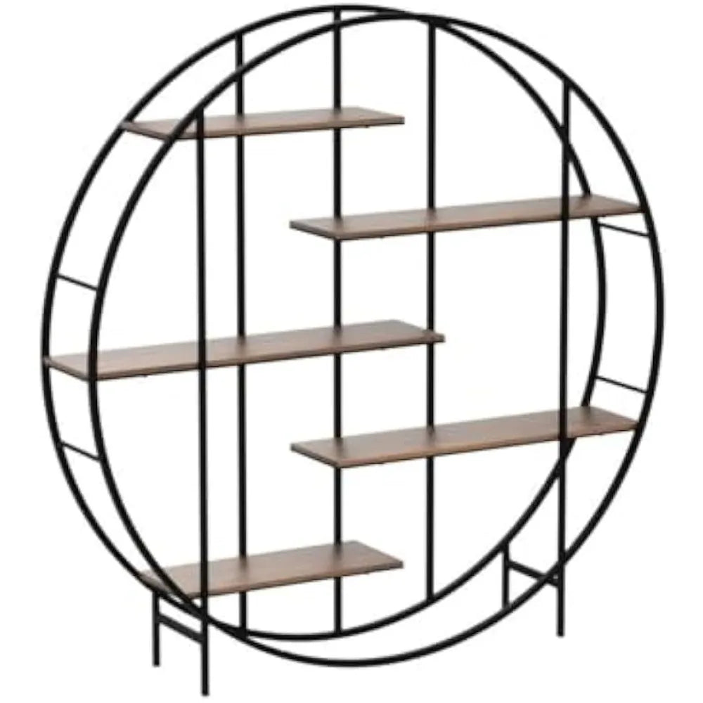 5-Tier Round Open Etagere Plant Stand/Book Shelf