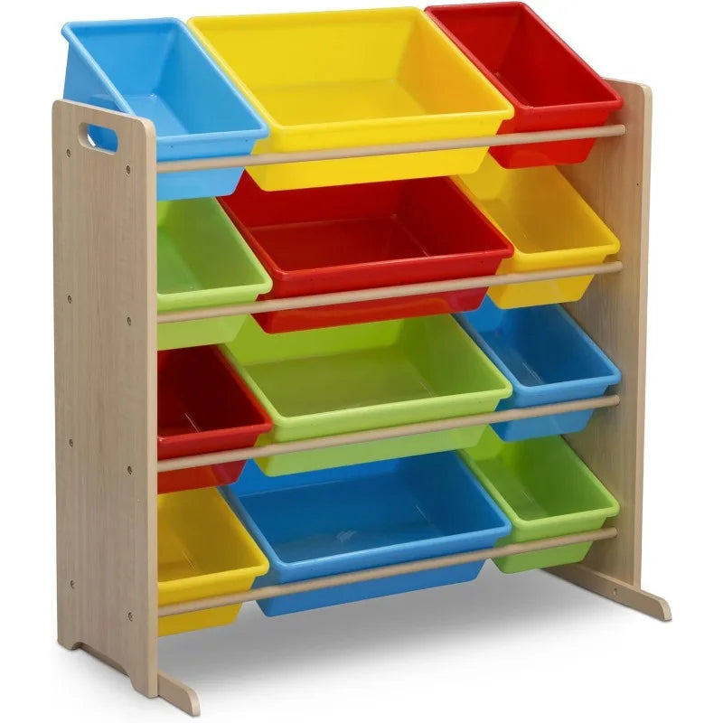 Kids Toy Storage Organizer with 12 Plastic Bins