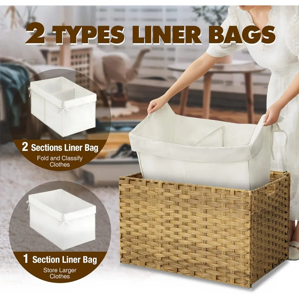 Large Storage Basket with Lid & Cotton Liner