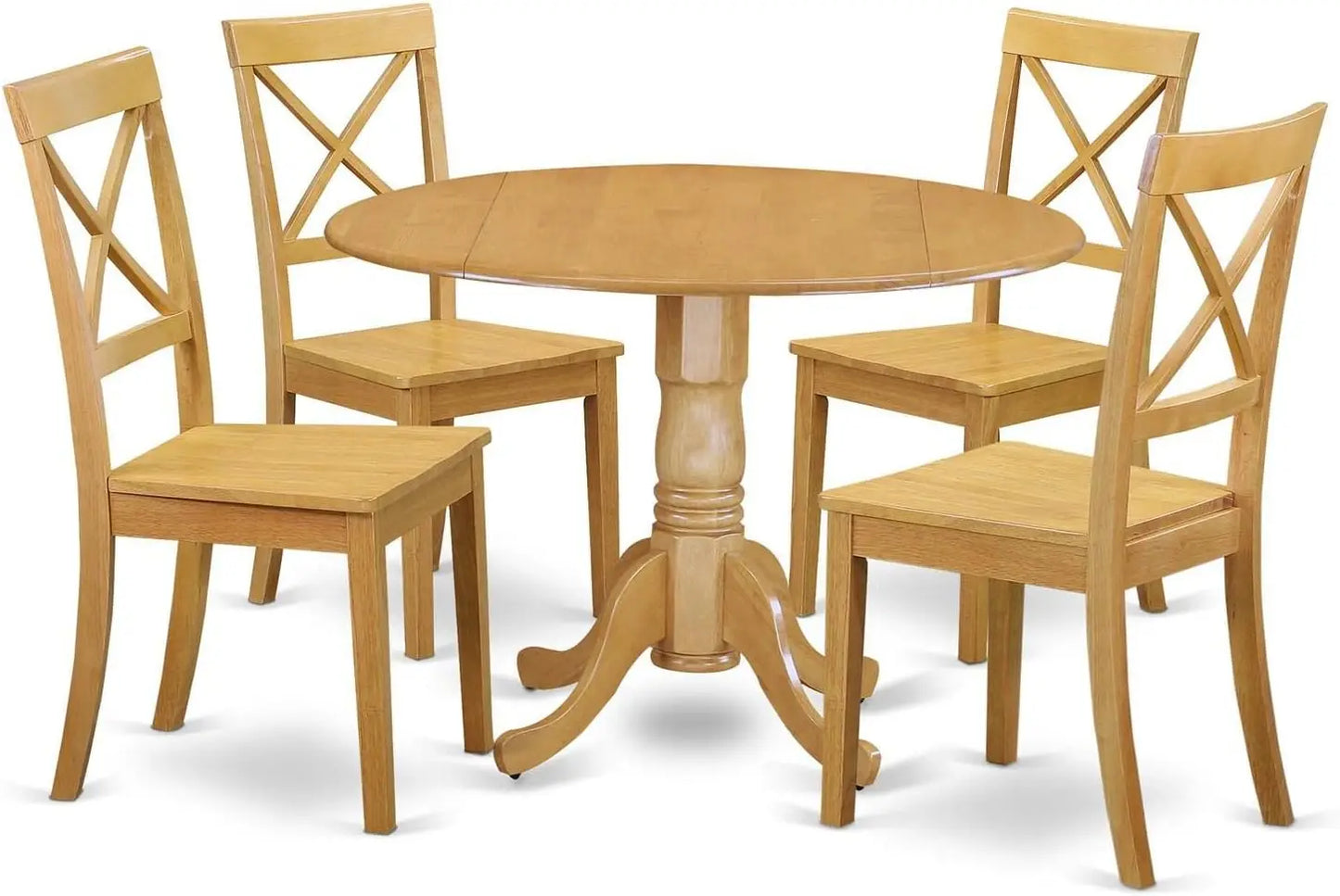 5 Piece Solid Wood Kitchen Dropleaf Table Set