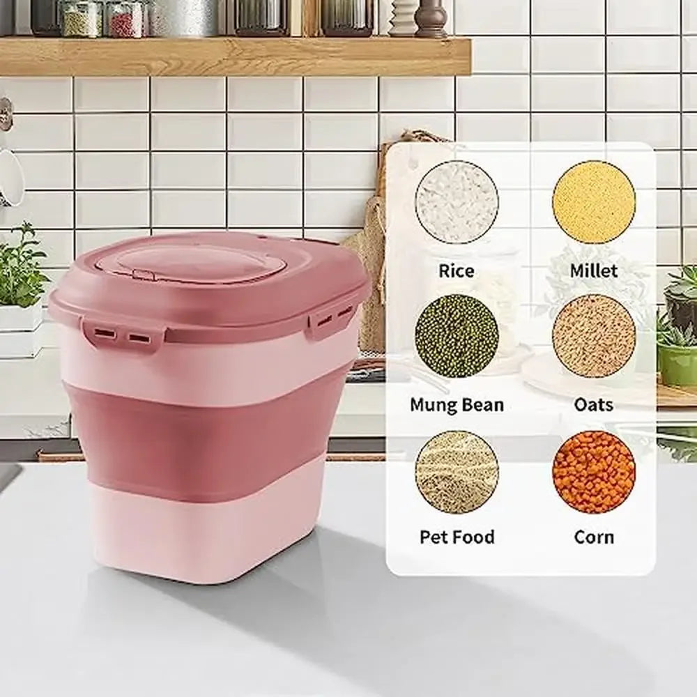 Portable Pet Food Container with Wheels