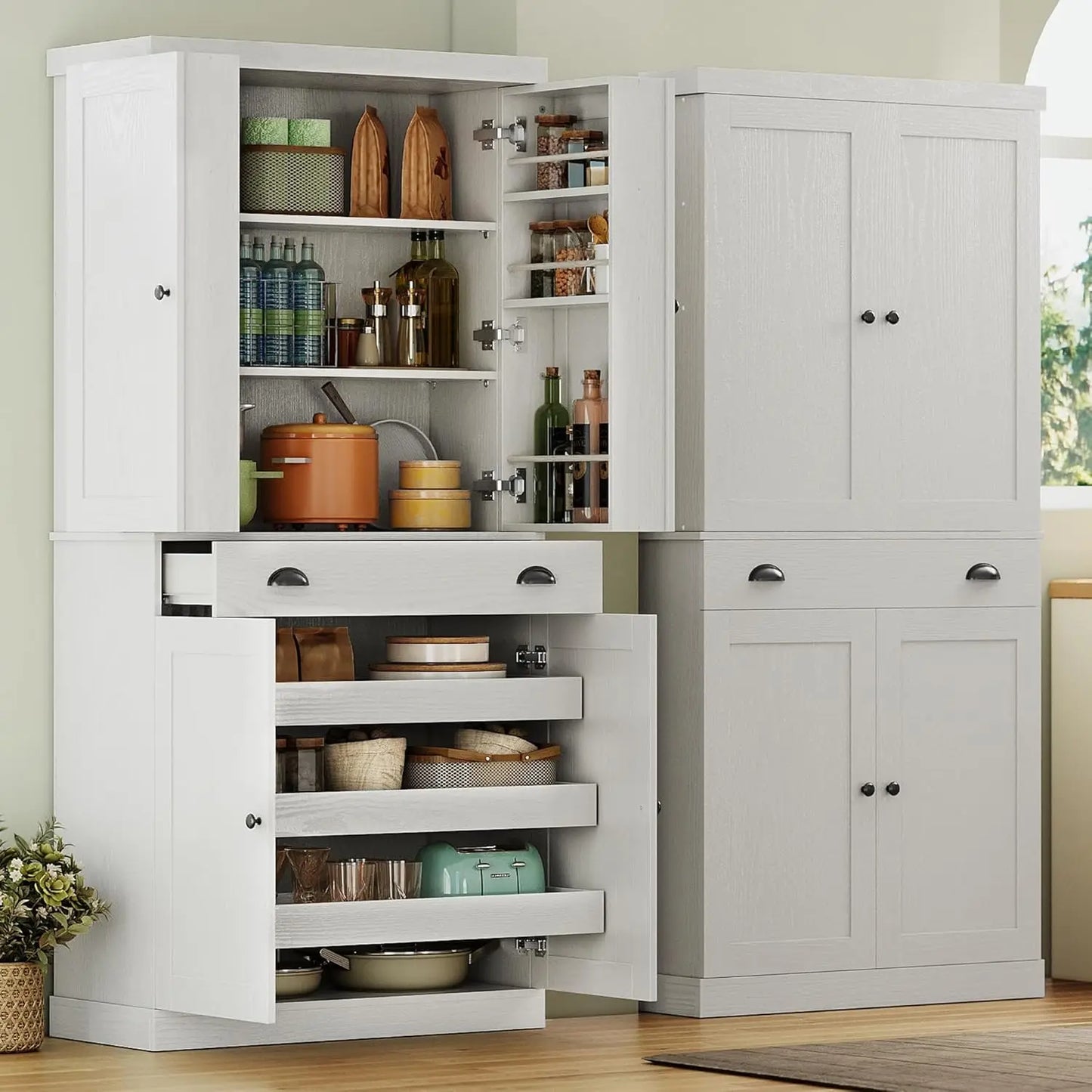 72" Kitchen Pantry Freestanding Cabinet