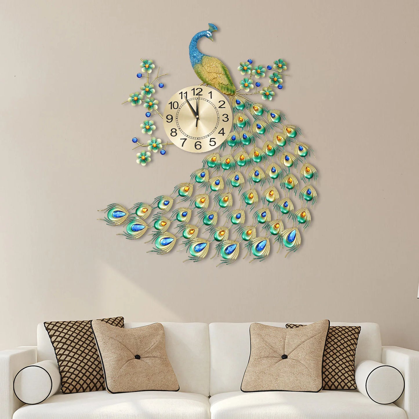 Exquisite Retro Peacock Wall Clock