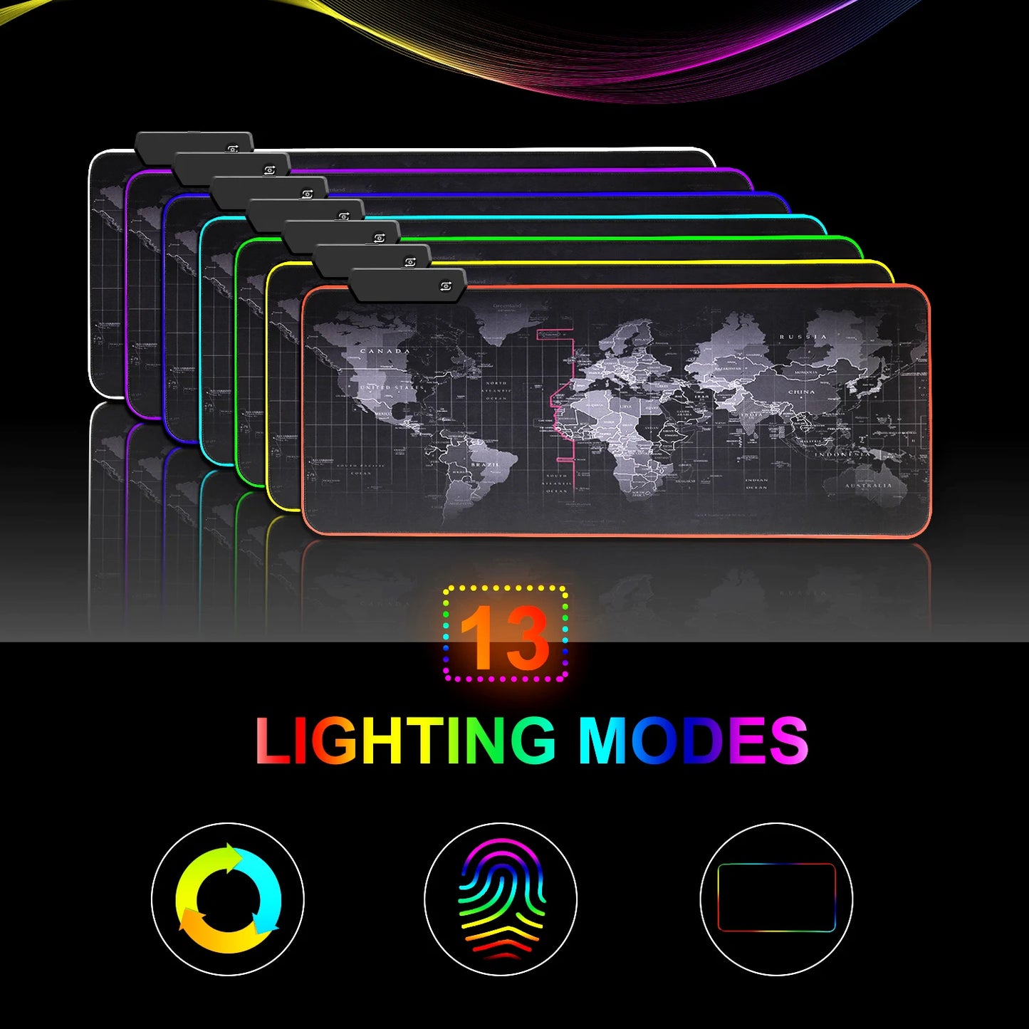 RGB Gaming Mouse Pad LED Computer Mat with Backlight