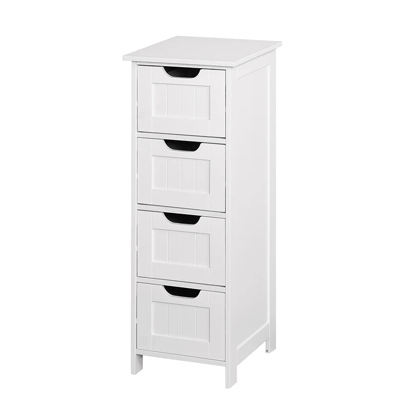 White Bathroom Storage Cabinet with Drawers