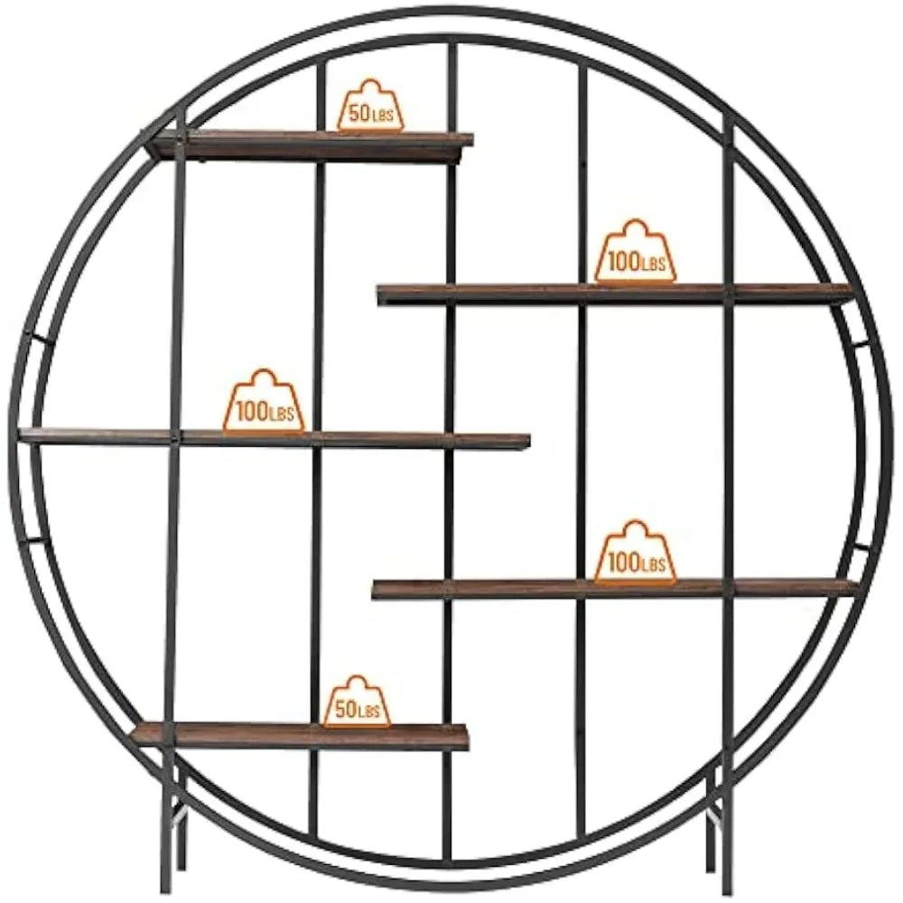 5-Tier Round Open Etagere Plant Stand/Book Shelf