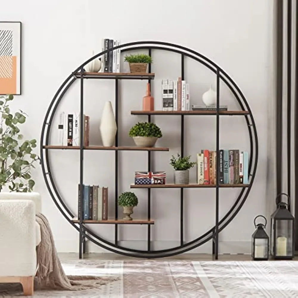 5-Tier Round Open Etagere Plant Stand/Book Shelf